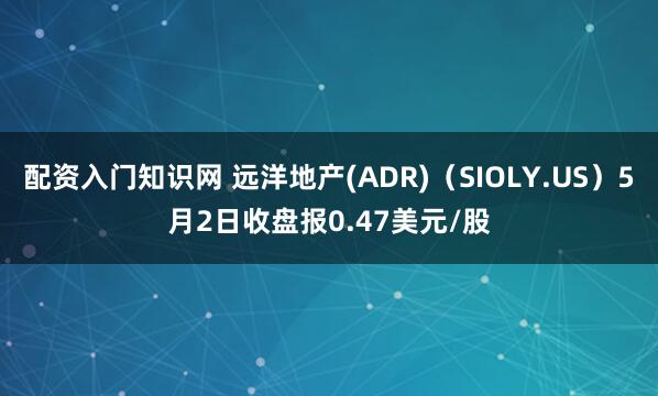 配资入门知识网 远洋地产(ADR)（SIOLY.US）5月2日收盘报0.47美元/股